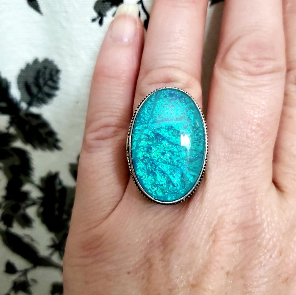 New Australian Triplet Opal 925 Silver Ring. - Picture 7 of 8